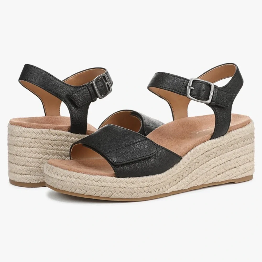Vionic Sable Women's Platform Supportive Wedge Sandal Black - Size 10 - Picture 1 of 9